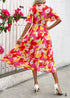 2024 New V-neck Printed Cardigan Dress
